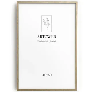 Artower® Bilderrahmen für 40 x 60 cm Natur Holz Eiche Dünner Rahmen | Posterrahmen Groß für Collage | Picture Frame 40x60cm | Holzrahmen Holz-Bilderrahmen | Holzbilderrahmen Poster Rahmen