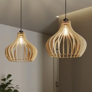 envostar Faje 2-flg. 110 cm geschwungen schwarz/holz