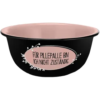 Gedalabels Geda Labels Müslischale Pillepalle nicht zuständig Emaille-Optik in Schwarz - 600 ml | Gr.: onesize