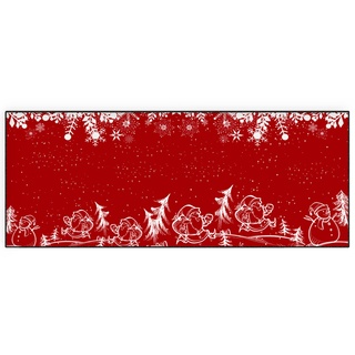 Sichtschutz Weihnachten Teppich Läufer 50x300cm, Messeteppich, Anpassbare Größe für Wohnzimmer Küche Badezimmer Matten Weihnachtsdekor