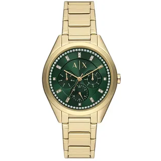 Armani Exchange Watch for Women, Quartz Multifunctional Movement and 36mm Case Size with Stainless Steel or Leather Strap
