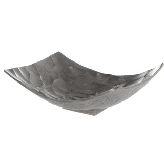 Casa Padrino Luxus Metall Obstschale Silber 28 x 21 x H. 10 cm - Luxus Deko Schale