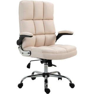 Bürostuhl MCW-J21, Chefsessel Drehstuhl Schreibtischstuhl, höhenverstellbar ~ Stoff/Textil creme-beige
