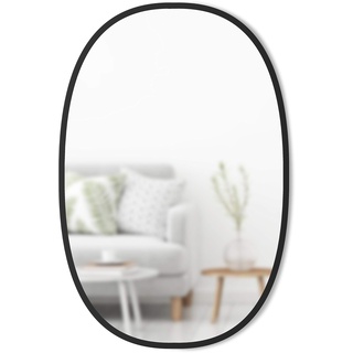 Umbra Hub Wandspiegel – Ovaler Spiegel für Diele, Badezimmer, Wohnzimmer und Mehr, Schwarz, 61x91 cm