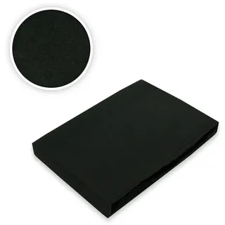EXKLUSIV HEIMTEXTIL Spannbettlaken Jersey-Baumwolle 180 x 200 cm Schwarz