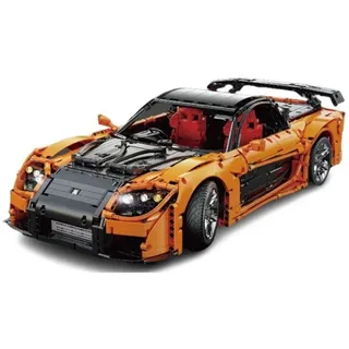 CaDA Bricks C61502 - Mazda RX-7 Schwarz/Orange 1:8