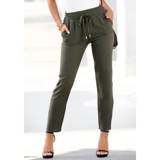 LASCANA Schlupfhose schmal Grün 46