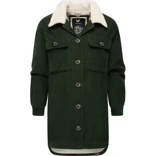 Cordjacke RAGWEAR "Kyoka" Gr. M (38), grün (olivgrün) Damen Jacken Lange Stylische Jacke aus Cord mit flauschigem Innenfutter