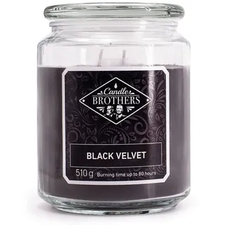 Candle BROTHERS Duftkerze Black Velvet - 510g (1-tlg), Brenndauer 100 Stunden, Duftkerze Frisch grau