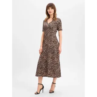 Zero Midikleid Leoprint Beige/Schwarz 38