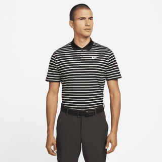 Nike Dri-FIT Victory gestreiftes Golf-Poloshirt für Herren - Schwarz, XS