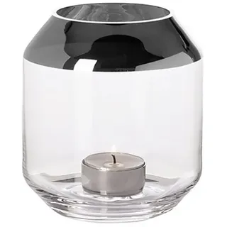Fink Teelichthalter Smilla Glas Silber/Transparent