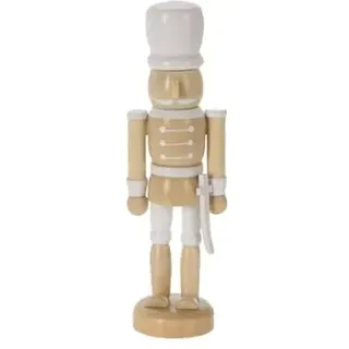ZauberDeko Nussknacker Figur Holz Braun Weiß Soldat Tischdeko Weihnachten 13 cm, Modell:Modell4