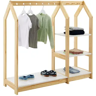 Idimex Kinderkleiderschrank Sally 120 x 118 x 42 cm Kiefer massiv weiß