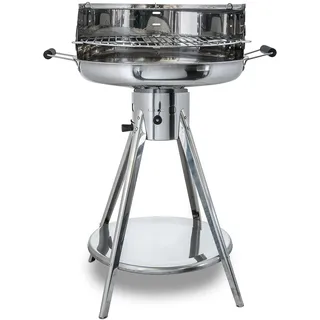 Aktiva Holzkohlegrill Rundgrill – Edelstahl Grill mit Belüftung – Outdoorgrill mit Edelstahl Grillrost – Garten Holzkohlegrill Ibiza