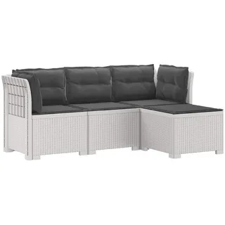 vidaXL 4-Sitzer Loungesofa weiß