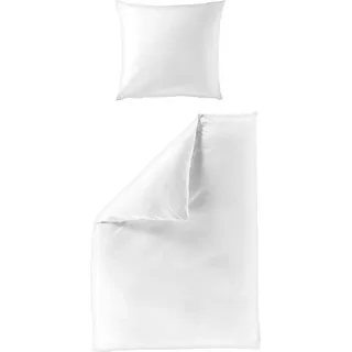 BIERBAUM Elegant uni Mako-Satin Weiß 240 x 220 cm + 2 x 80 x 40 cm