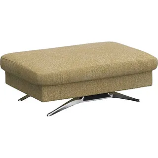 FLEXLUX Pouf Glow Sitzhocker, Polsterhocker, Hocker mit Stauraum, Fuß Alu gelb