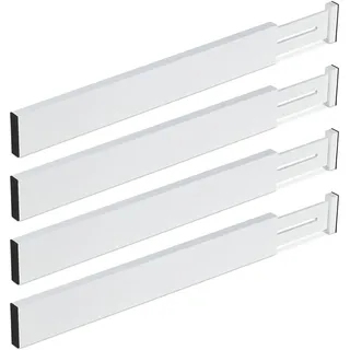Relaxdays Schubladentrenner 46 bis 56 cm 4-tlg. weiß