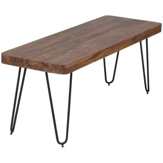 Wohnling Sitzbank Holzbank Natur 120 x 45 x 40 cm