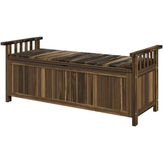 Outsunny Gartenbank 128,5 x 52 x 53,5 cm Verkohlt