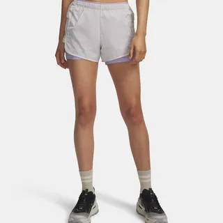 Under Armour Explor Trail Ultra Lined Laufshorts Damen-weiß, lila, Größe L (auch verfügbar in XL)