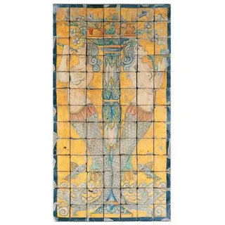 Casa Padrino Luxus Barock Deko Wandgemälde Meerjungfrauen Mehrfarbig 70 x H. 130 cm - Handgefertigte & Handbemalte Naturstein Mosaik Fliesen - Barock Wanddeko - Edel & Prunkvoll