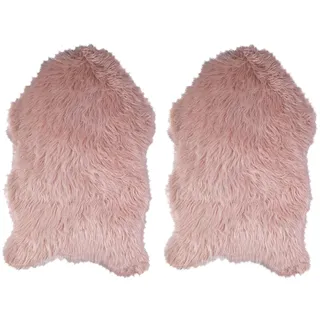Home4You Kunstfelle - 2er Set, - Rosa - 90 x 60 cm