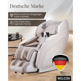 WELCON Massagesessel WELCON ROYALRELAXX 4D Massagesessel mit Zero Gravity & Wärme, 24 Programme beige|grau