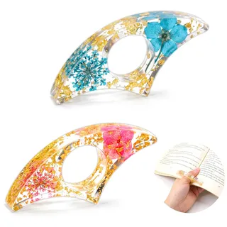 Cossaot 2 Stück Buchseitenhalter, Book Grip Trockenblumen | Trockenblumen-Optik, Sicherer Halt für Buchseiten, Leicht und Handlich, Ideal zum Lesen, Lernen und für unterwegs.