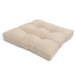 Beautissu Sitzkissen 50 x 50 x 10 cm beige 1 St.