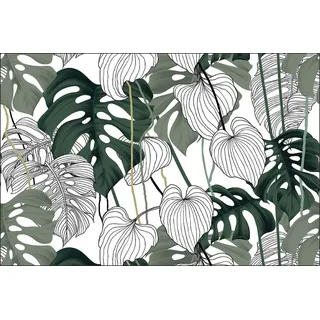 Muralo Fabelhafte Vlies Fototapete 416x254 Blätter Monstera Moderne Tapete Wohnzimmer Schlafzimmer Wandbilder Wandtapete XXL Luxus Abstrakt Br.416xHö.254