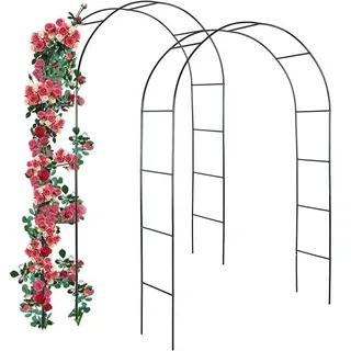 Forever Speed 2er Rosenbogen 240x140x38cm Metall Pergola Rankhilfe Rankgitter Torbogen /Schwarz - Schwarz