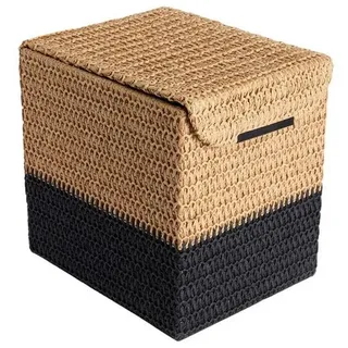 Next Mülleimer Bronx Geflochtener Korb mit Deckel beige