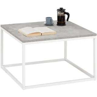 CARO-Möbel Couchtisch Novy mit Metallgestell, in Betonoptik/weiß, 67 x 67 cm Wohnzimmer, Wohnzimmertische, Couchtische