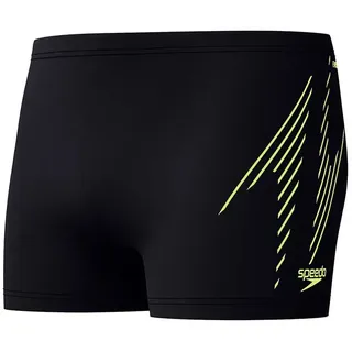 Speedo Badehose Hyperboom Placement Schwarz/Hyper Yellow UK 34