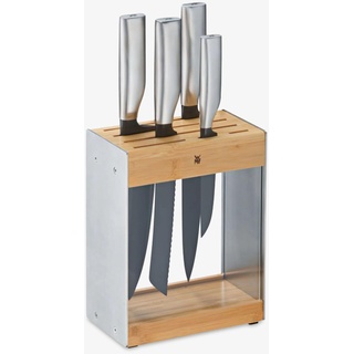 WMF Messer-Set ULTIMATE BLACK 4 Messer mit transparentem FlexTec-Messerblock, Küchenmesser, Braun