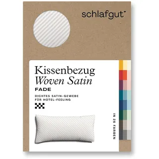 schlafgut Kissenbezug Woven Satin Fade 40 x 80 cm Weiss