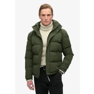 Superdry für Herren. M5011743A Everest Steppjacke mit Kapuze grün (S), Lässig, Recyceltes Polyester, Nachhaltig