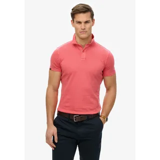 Poloshirt SUPERDRY "ESSENTIAL JERSEY POLO", Herren, Gr. XXXL, teaberry rot, Single Jersey, Obermaterial: 100% Baumwolle, unifarben, modisch, relaxed fit, Rundhals, Kurzarm, Shirts