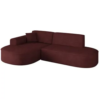 altdecor Ecksofa Samt 3-Sitzer Bordeauxrot