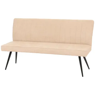 Mendler Sitzbank HWC-K16 Polsterbank Creme-Beige 160 x 40 x 48 cm