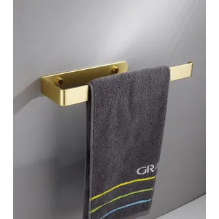 YUET Handtuchhalter, 26cm Handtuchringhalter, Wandmontage und Selbstklebend | 304 Edelstahl Handtuchstange Badezimmerhalter, Stange für Badezimmer, Bad und Küche, Geschirrtuch,Kleiderbügel (Gold)