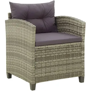 vidaXL Gartenstuhl Korbsessel 64 x 61 x 71 cm grau