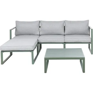 Beliani Garten Ecksofa 3-Sitzer Loungeset grün