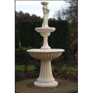 JVmoebel Gartenbrunnen Handgefertigter Zierbrunnen aus Stein für den Garten, (1 tlg), Made in Europa weiß