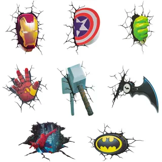 8 Stücke Superheld Wandaufkleber Aufkleber, Kinderzimmer Wandsticker Wohnzimmer Küche dekorative Wandaufkleber Cartoon Wandtattoo Kinderzimmer Babyzimmer Hause Wanddekoration