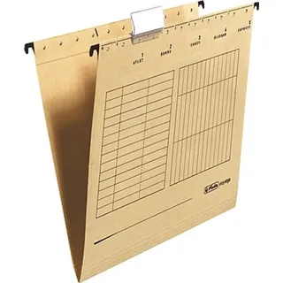 Herlitz Hängemappe A4, Beige, 25 Stück, Hängeregister | Kraftkarton verpackt seitlich offen