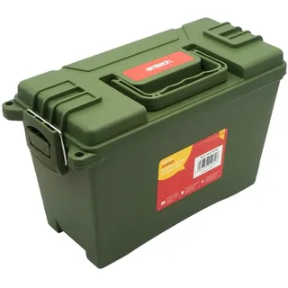 Amtech - Kunststoff-Werkzeugkasten, wasserdichte Aufbewahrungsbox mit zwei Verriegelungspunkten für sichere Aufbewahrung, robuster Werkzeugkasten für den täglichen Gebrauch, stapelbares