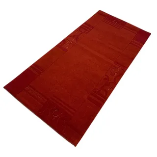 WAWA TEPPICH Handgefertigter Wollteppich Rot 70 x 140 cm | Handgefertigter Designteppich aus Wolle für vielseitige Wohnbereiche